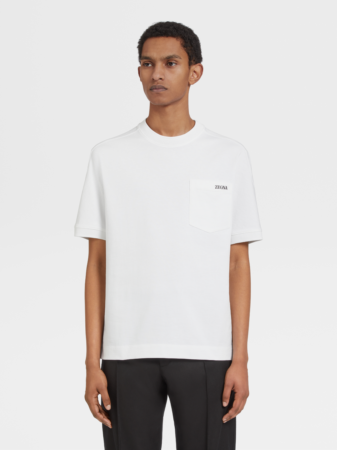 White Pure Cotton Short-sleeve T-Shirt